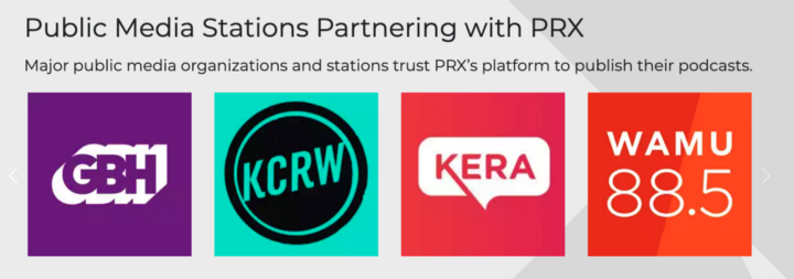 GBH, KCRW, KERA, WAMU are all public media stations on Dovetail